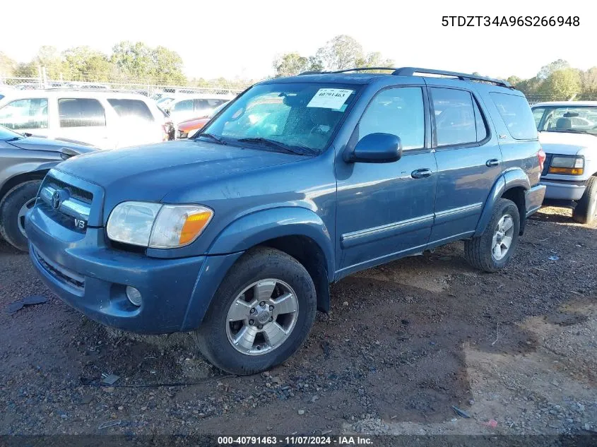 2006 Toyota Sequoia Sr5 V8 VIN: 5TDZT34A96S266948 Lot: 40791463