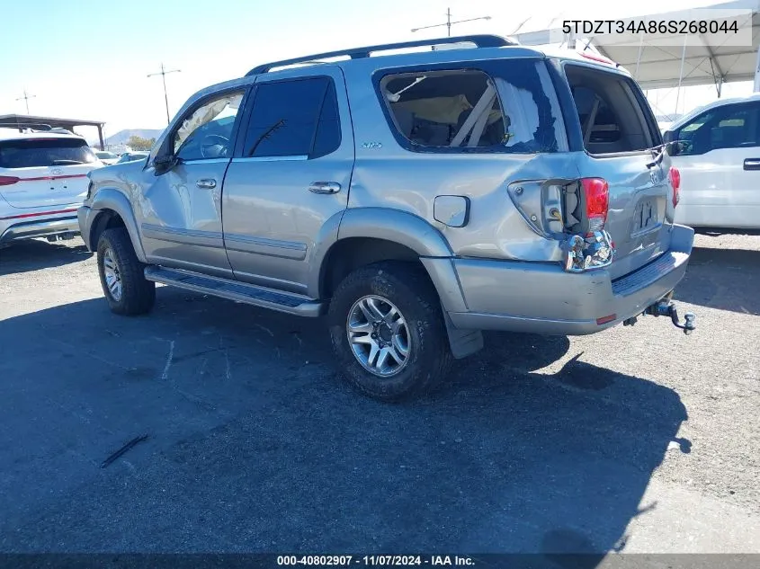 2006 Toyota Sequoia Sr5 V8 VIN: 5TDZT34A86S268044 Lot: 40802907