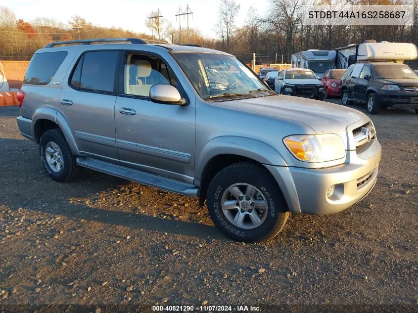 2006 Toyota Sequoia Sr5 V8 VIN: 5TDBT44A16S258687 Lot: 40821290