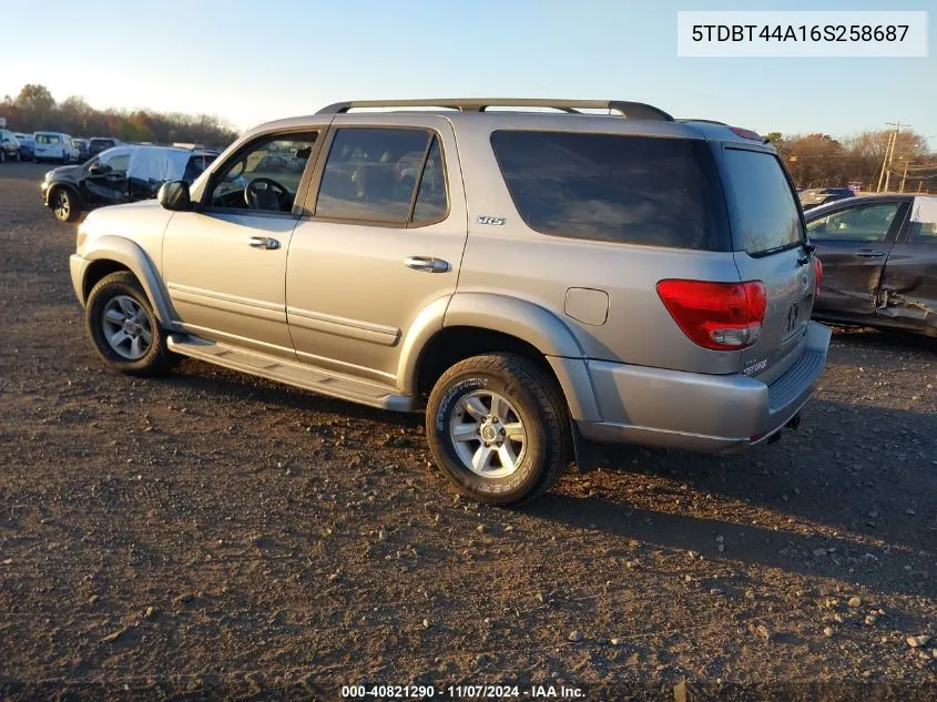 2006 Toyota Sequoia Sr5 V8 VIN: 5TDBT44A16S258687 Lot: 40821290