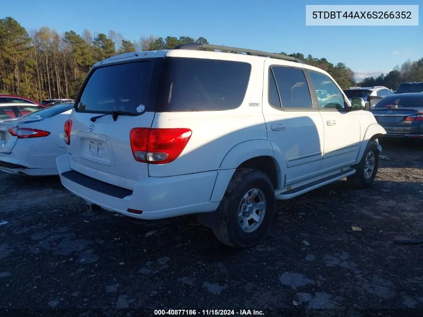 2006 Toyota Sequoia Sr5 V8 VIN: 5TDBT44AX6S266352 Lot: 40877186