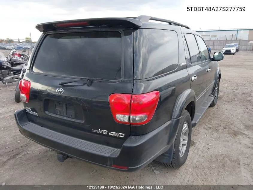 2007 Toyota Sequoia VIN: 5TDBT48A27S277759 Lot: 12129198