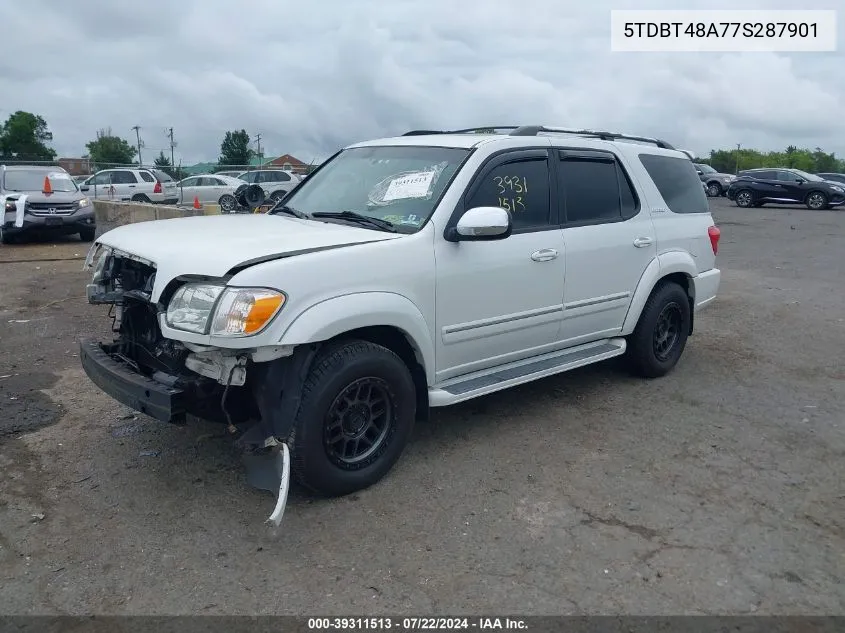 2007 Toyota Sequoia Limited V8 VIN: 5TDBT48A77S287901 Lot: 39311513