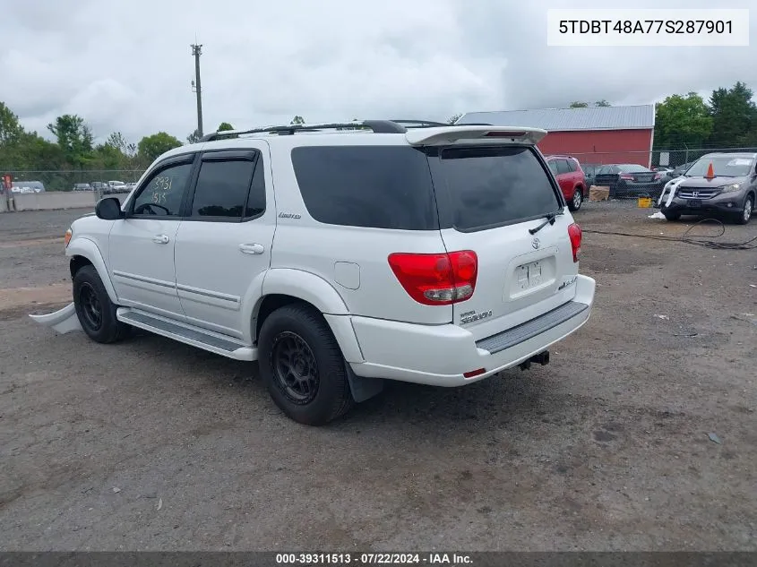 2007 Toyota Sequoia Limited V8 VIN: 5TDBT48A77S287901 Lot: 39311513