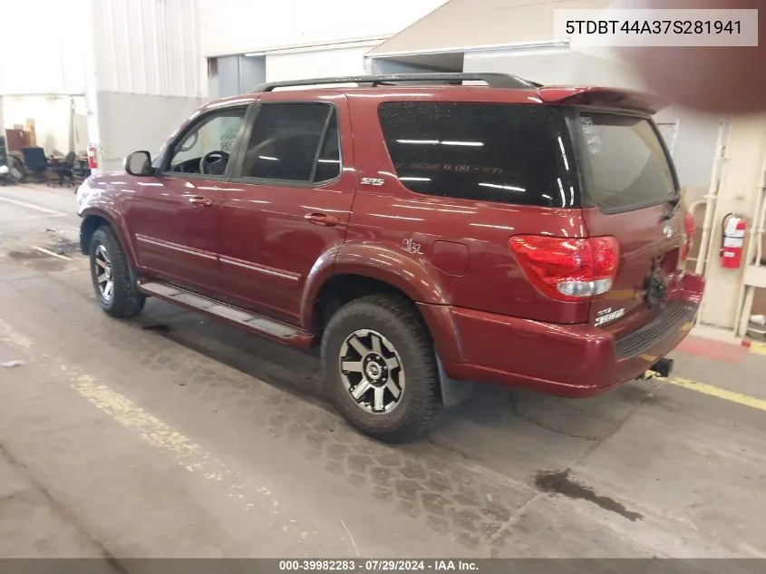 2007 Toyota Sequoia Sr5 V8 VIN: 5TDBT44A37S281941 Lot: 39982283