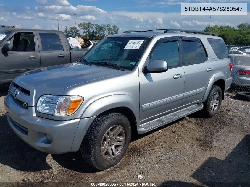 2007 Toyota Sequoia Sr5 V8 VIN: 5TDBT44A57S280547 Lot: 40028336