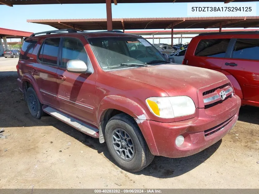 2007 Toyota Sequoia Limited V8 VIN: 5TDZT38A17S294125 Lot: 40283282