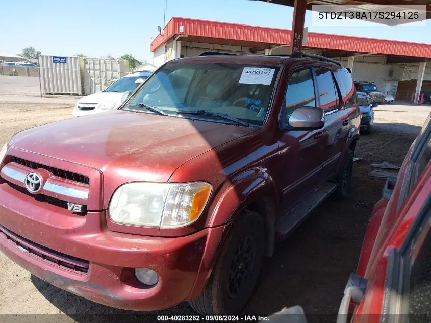 2007 Toyota Sequoia Limited V8 VIN: 5TDZT38A17S294125 Lot: 40283282