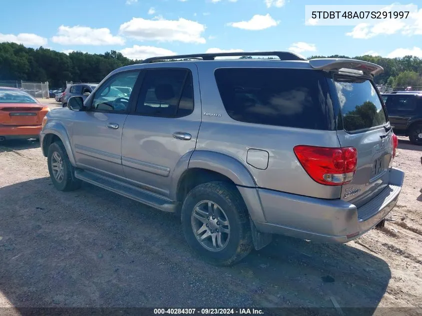 2007 Toyota Sequoia Limited V8 VIN: 5TDBT48A07S291997 Lot: 40284307