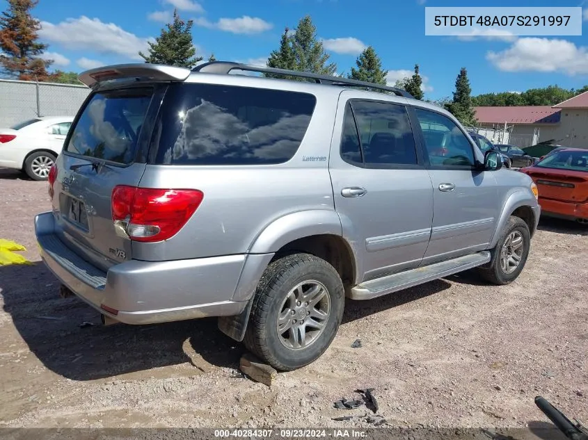 2007 Toyota Sequoia Limited V8 VIN: 5TDBT48A07S291997 Lot: 40284307