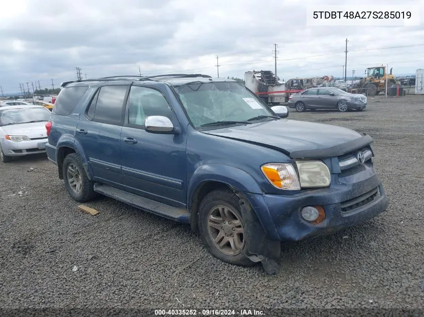 2007 Toyota Sequoia Limited V8 VIN: 5TDBT48A27S285019 Lot: 40335252