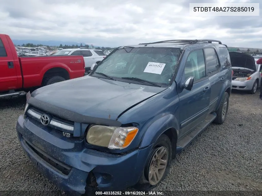 2007 Toyota Sequoia Limited V8 VIN: 5TDBT48A27S285019 Lot: 40335252