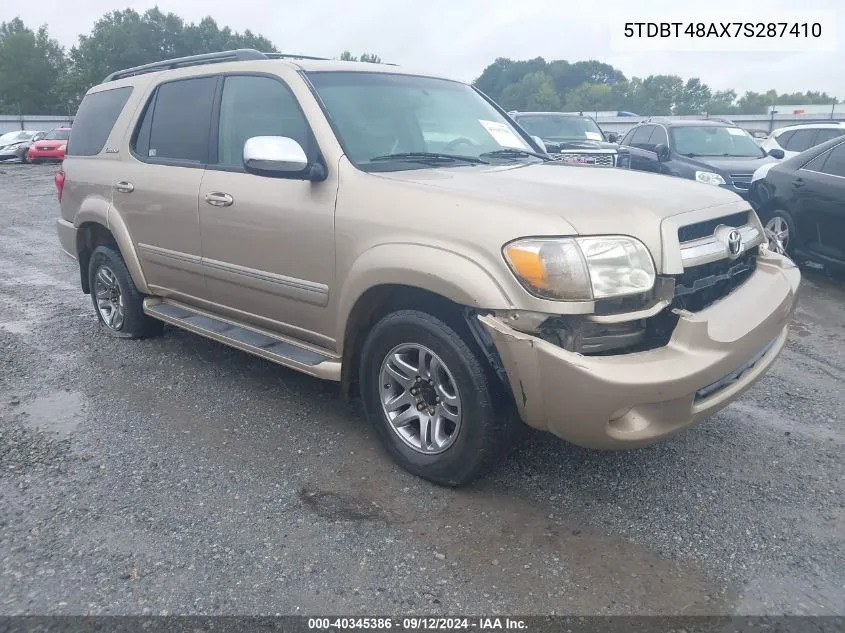 2007 Toyota Sequoia Limited V8 VIN: 5TDBT48AX7S287410 Lot: 40345386