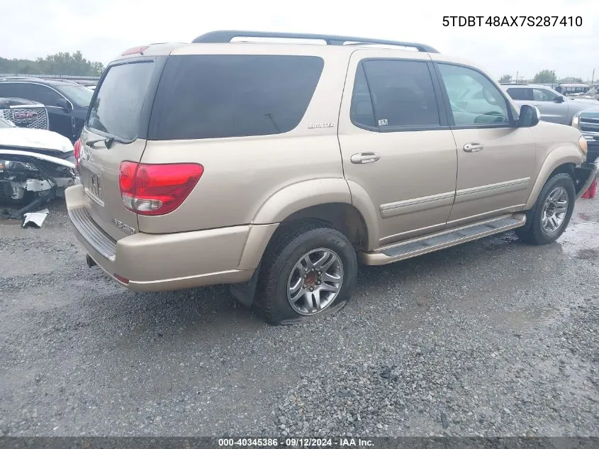 5TDBT48AX7S287410 2007 Toyota Sequoia Limited V8