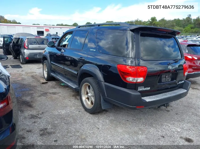 2007 Toyota Sequoia Limited VIN: 5TDBT48A77S279636 Lot: 40473298