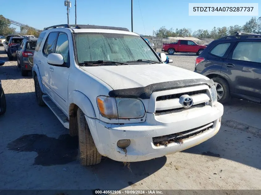 2007 Toyota Sequoia Sr5 VIN: 5TDZT34A07S287737 Lot: 40552936