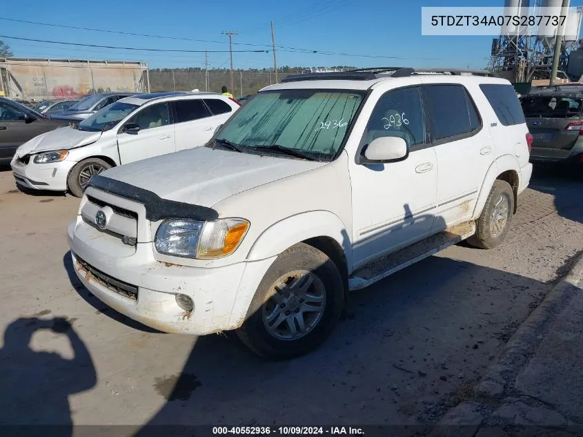 2007 Toyota Sequoia Sr5 VIN: 5TDZT34A07S287737 Lot: 40552936