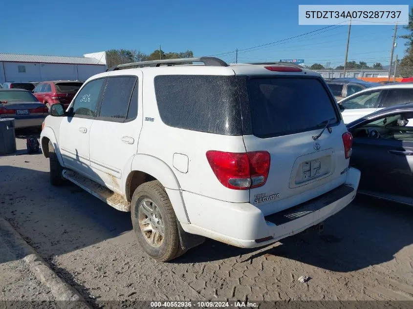 2007 Toyota Sequoia Sr5 VIN: 5TDZT34A07S287737 Lot: 40552936