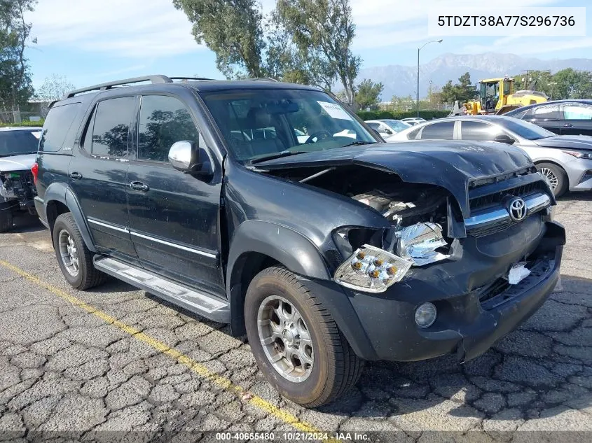 2007 Toyota Sequoia Limited V8 VIN: 5TDZT38A77S296736 Lot: 40655480