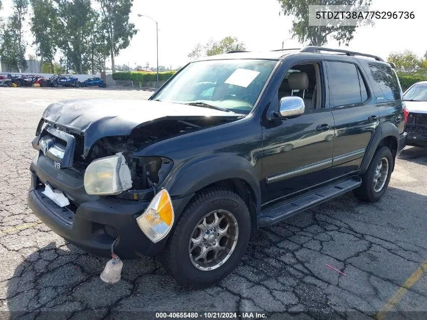 2007 Toyota Sequoia Limited V8 VIN: 5TDZT38A77S296736 Lot: 40655480