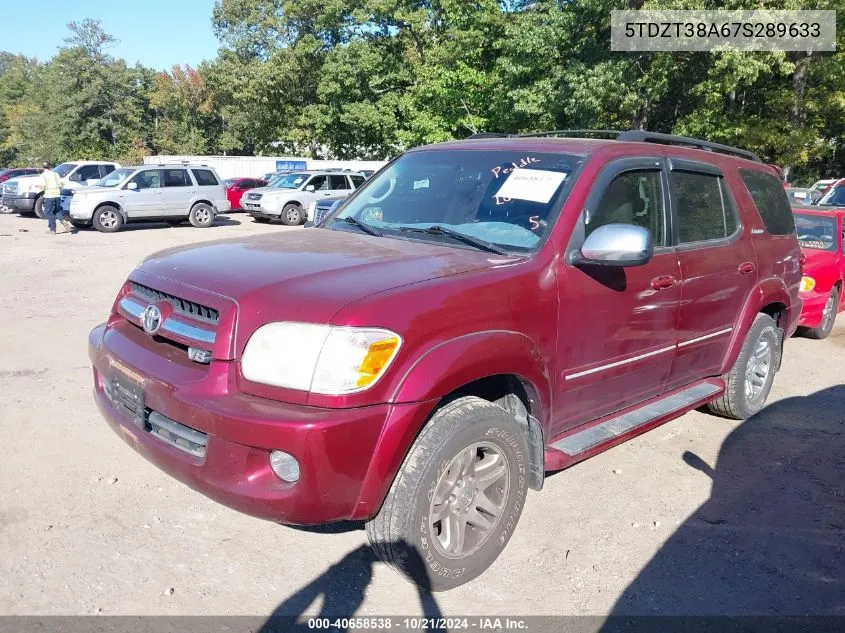 2007 Toyota Sequoia Limited V8 VIN: 5TDZT38A67S289633 Lot: 40658538