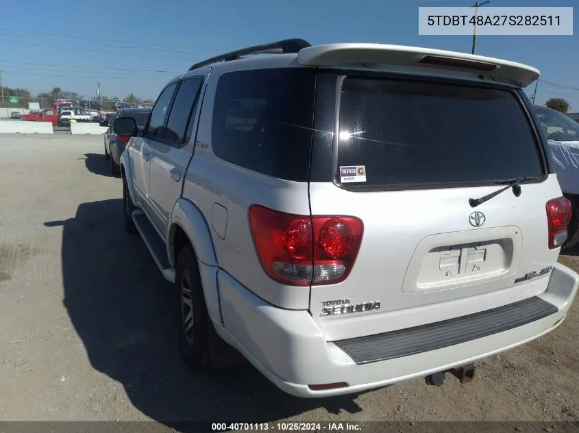 2007 Toyota Sequoia Limited V8 VIN: 5TDBT48A27S282511 Lot: 40701113