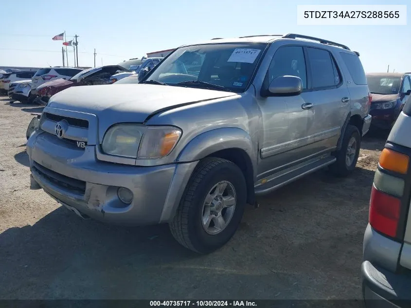 2007 Toyota Sequoia Sr5 V8 VIN: 5TDZT34A27S288565 Lot: 40735717