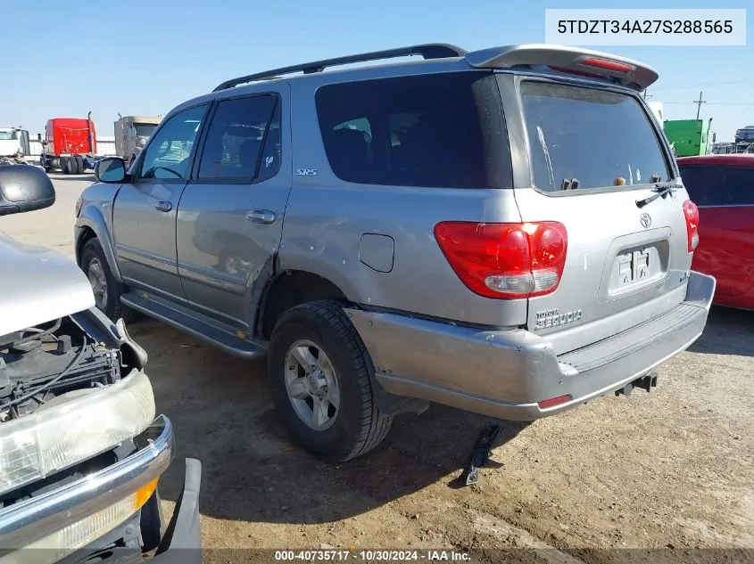 2007 Toyota Sequoia Sr5 V8 VIN: 5TDZT34A27S288565 Lot: 40735717