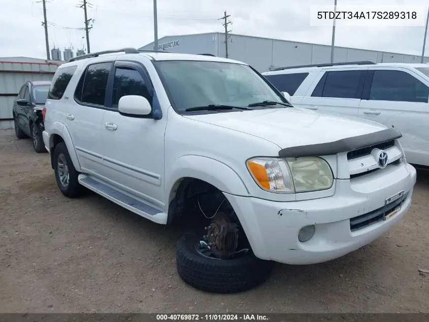 2007 Toyota Sequoia Sr5 V8 VIN: 5TDZT34A17S289318 Lot: 40769872