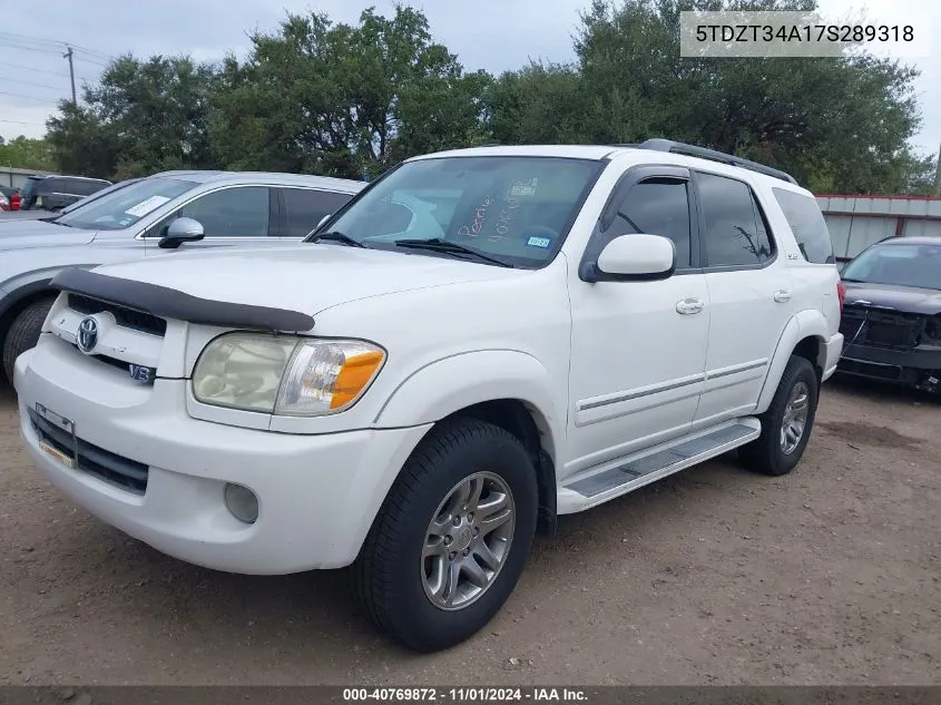 2007 Toyota Sequoia Sr5 V8 VIN: 5TDZT34A17S289318 Lot: 40769872