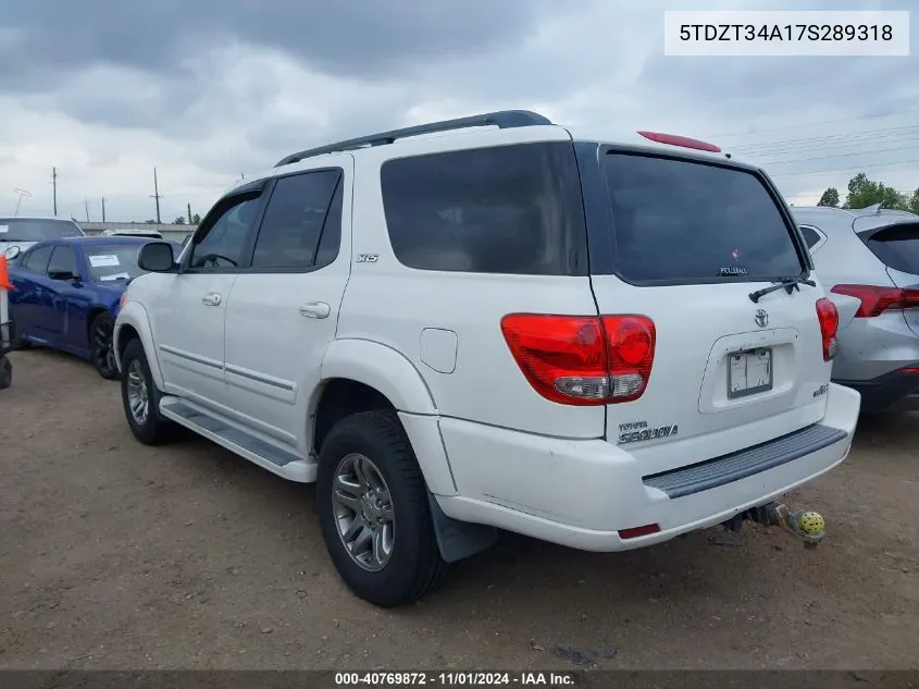 2007 Toyota Sequoia Sr5 V8 VIN: 5TDZT34A17S289318 Lot: 40769872