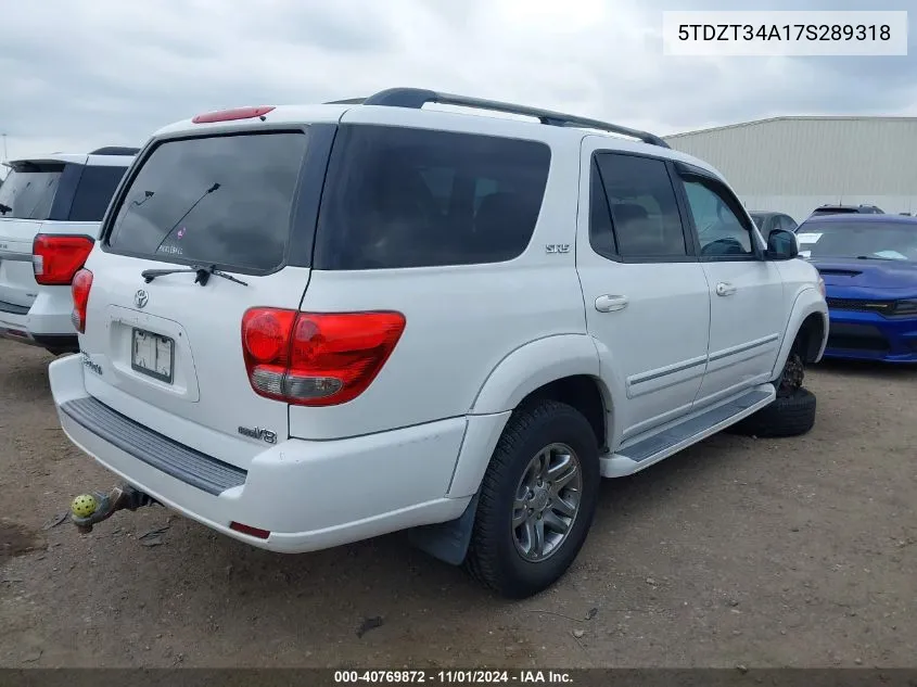 2007 Toyota Sequoia Sr5 V8 VIN: 5TDZT34A17S289318 Lot: 40769872