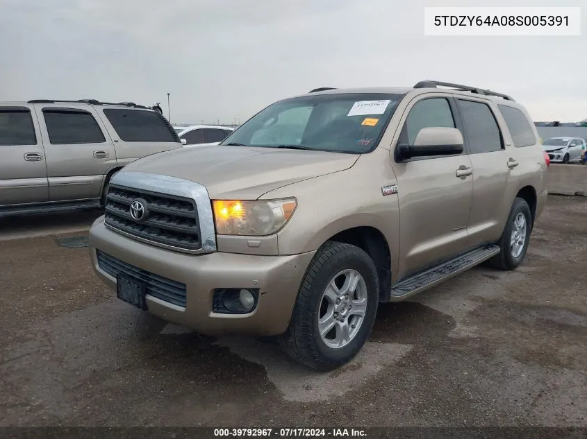 5TDZY64A08S005391 2008 Toyota Sequoia Sr5 5.7L V8