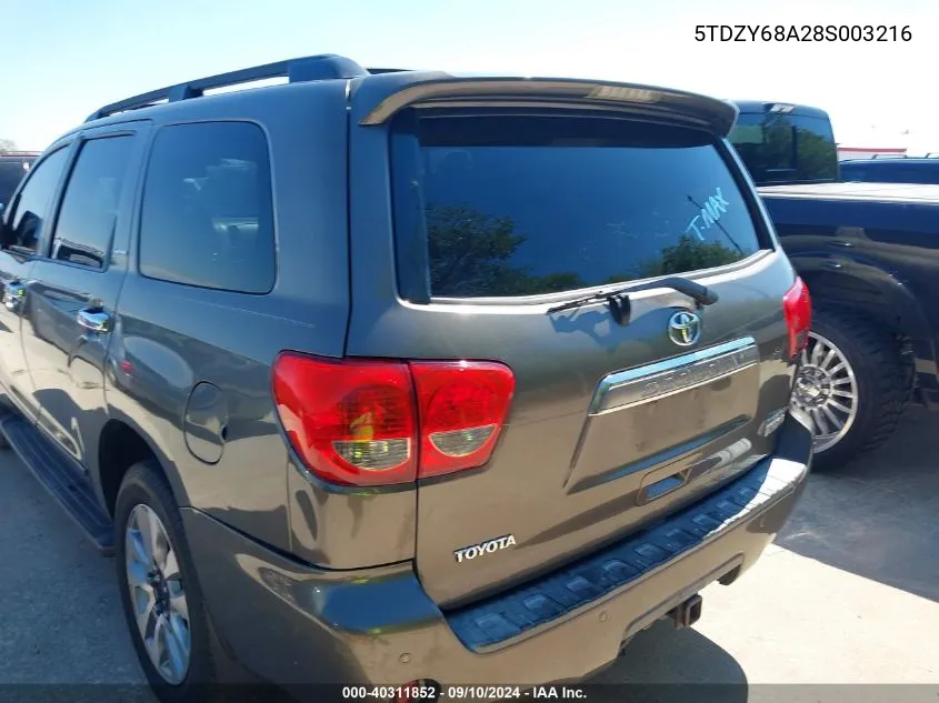 2008 Toyota Sequoia Limited 5.7L V8 VIN: 5TDZY68A28S003216 Lot: 40311852