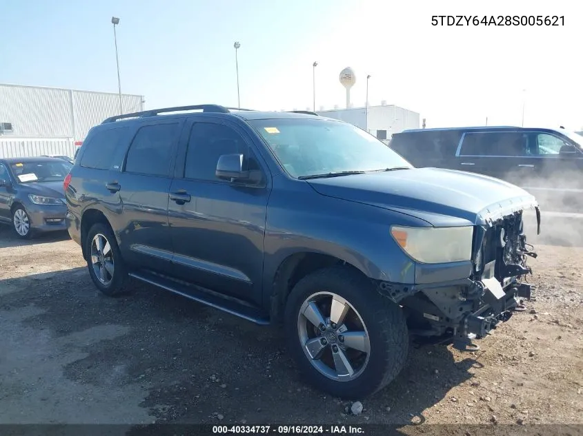 5TDZY64A28S005621 2008 Toyota Sequoia Sr5 5.7L V8