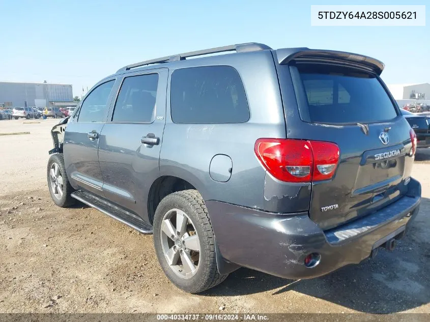 5TDZY64A28S005621 2008 Toyota Sequoia Sr5 5.7L V8