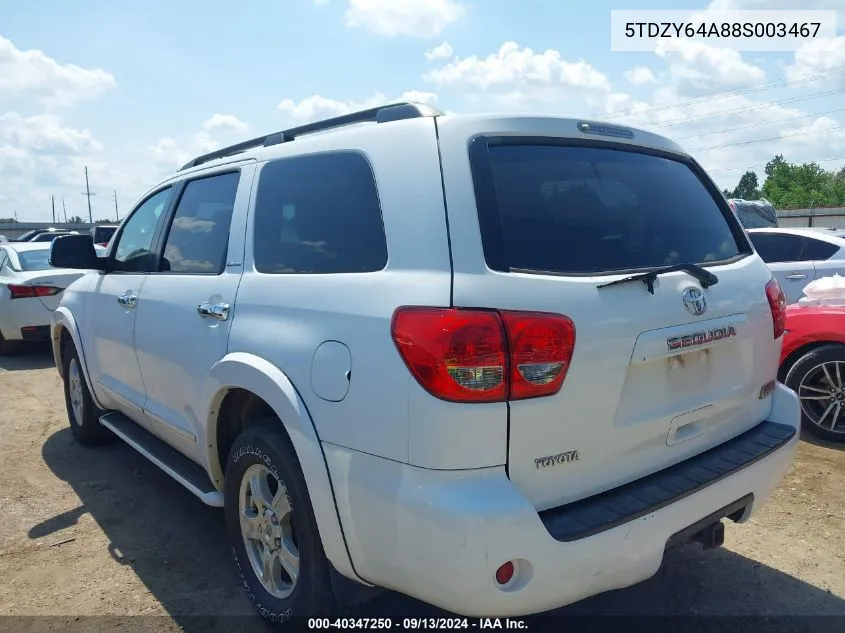 5TDZY64A88S003467 2008 Toyota Sequoia Sr5