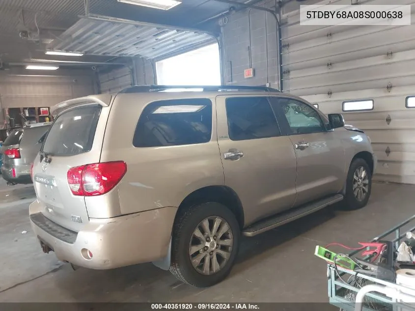 5TDBY68A08S000638 2008 Toyota Sequoia Limited