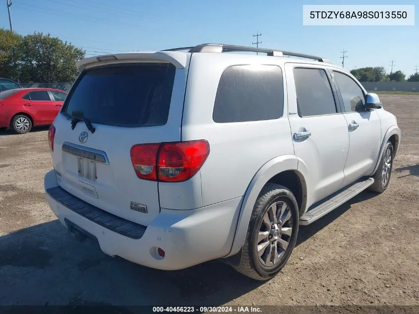 5TDZY68A98S013550 2008 Toyota Sequoia Limited 5.7L V8