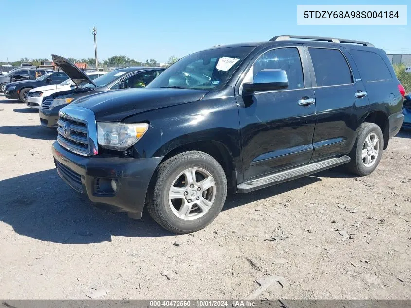 2008 Toyota Sequoia Limited VIN: 5TDZY68A98S004184 Lot: 40472560