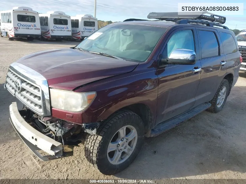 2008 Toyota Sequoia Limited VIN: 5TDBY68A08S004883 Lot: 40536053