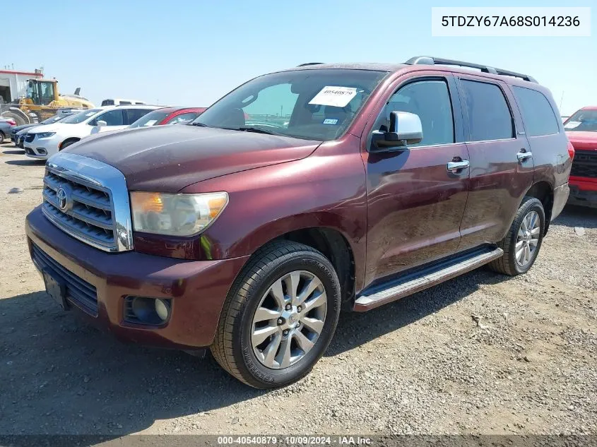 2008 Toyota Sequoia Platinum VIN: 5TDZY67A68S014236 Lot: 40540879