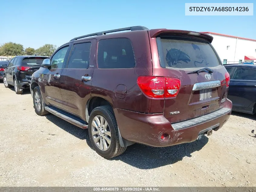 2008 Toyota Sequoia Platinum VIN: 5TDZY67A68S014236 Lot: 40540879