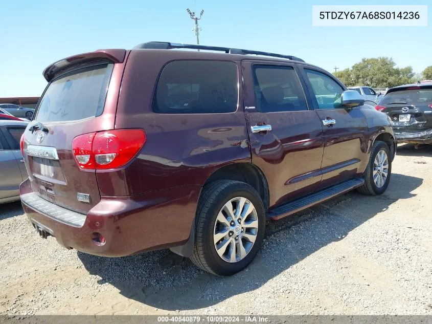 2008 Toyota Sequoia Platinum VIN: 5TDZY67A68S014236 Lot: 40540879