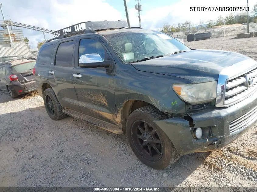 2008 Toyota Sequoia Platinum 5.7L V8 VIN: 5TDBY67A88S002543 Lot: 40559004