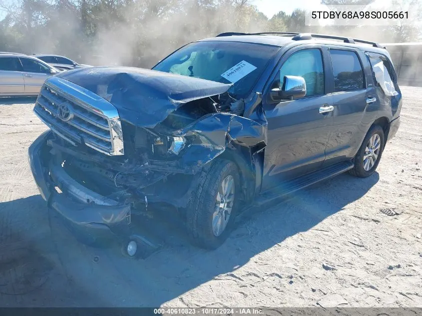 2008 Toyota Sequoia Limited VIN: 5TDBY68A98S005661 Lot: 40610823