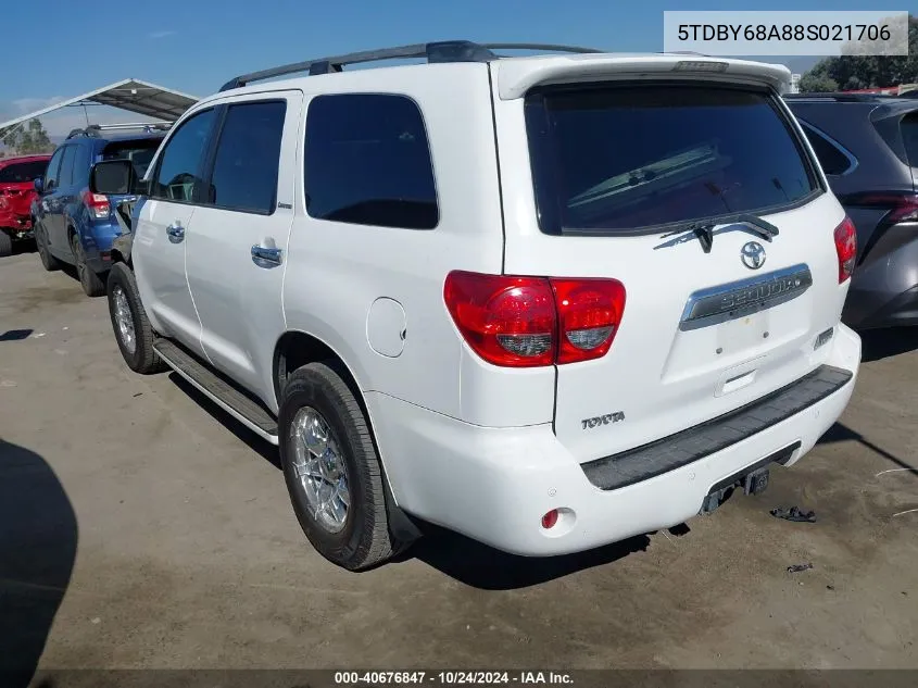 2008 Toyota Sequoia Limited 5.7L V8 VIN: 5TDBY68A88S021706 Lot: 40676847