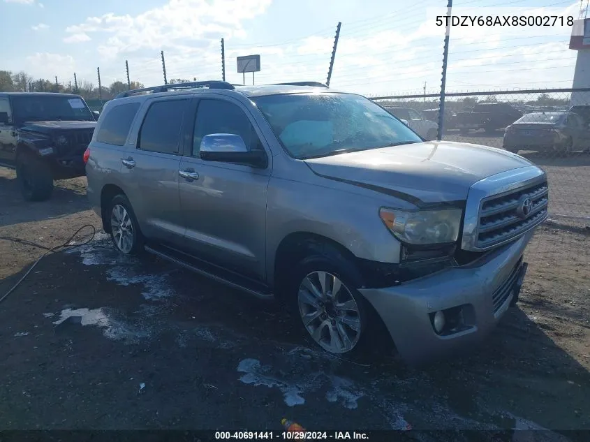 5TDZY68AX8S002718 2008 Toyota Sequoia Limited 5.7L V8