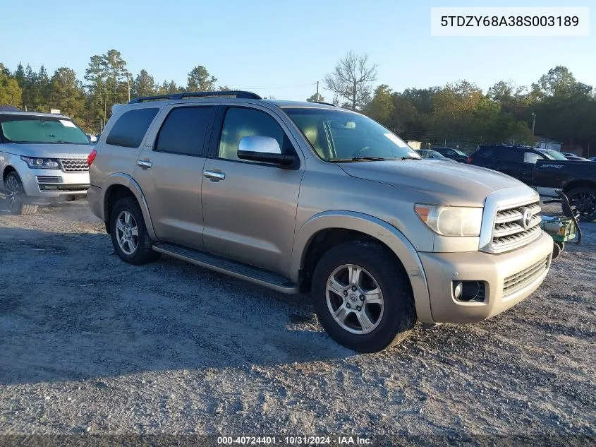 2008 Toyota Sequoia Limited 5.7L V8 VIN: 5TDZY68A38S003189 Lot: 40724401