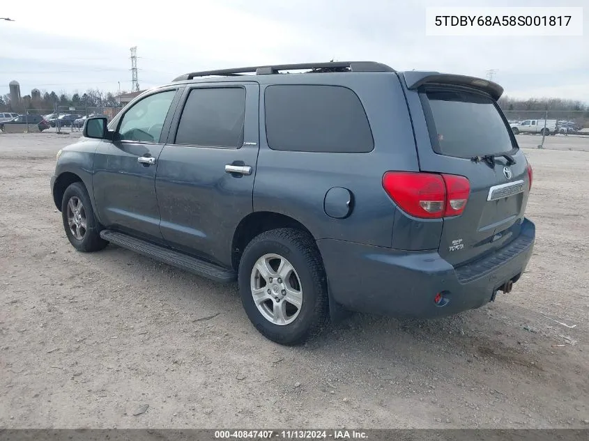 2008 Toyota Sequoia Limited 5.7L V8 VIN: 5TDBY68A58S001817 Lot: 40847407